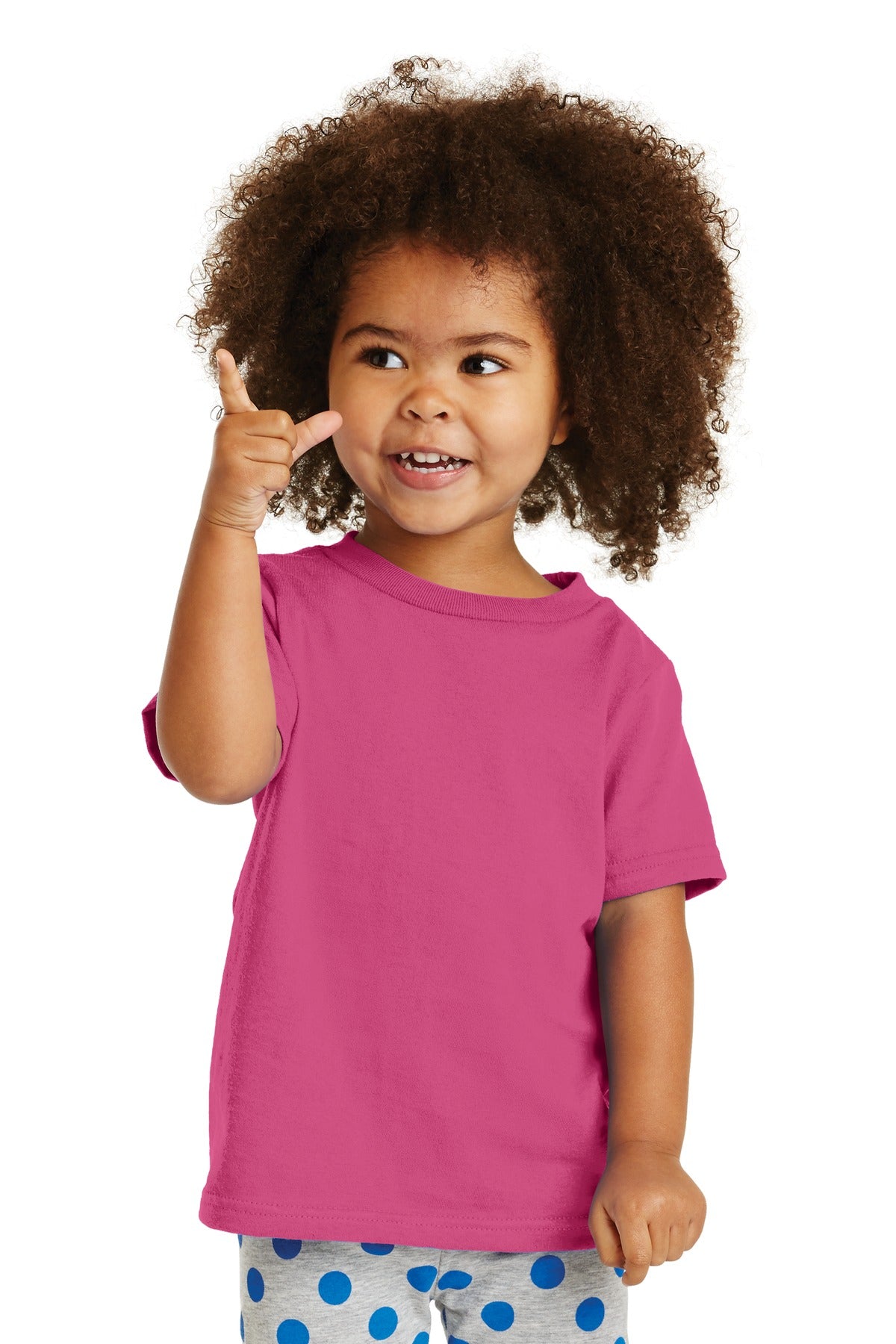 Front View of Sangria Port & Company Toddler Core Cotton Tee. CAR54T