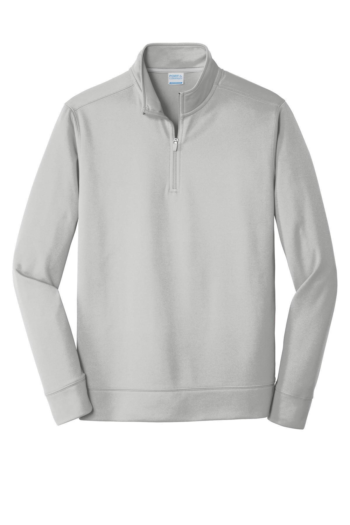 Front View of Silver Port & Company Performance Fleece 1/4-Zip Pullover Sweatshirt. PC590Q