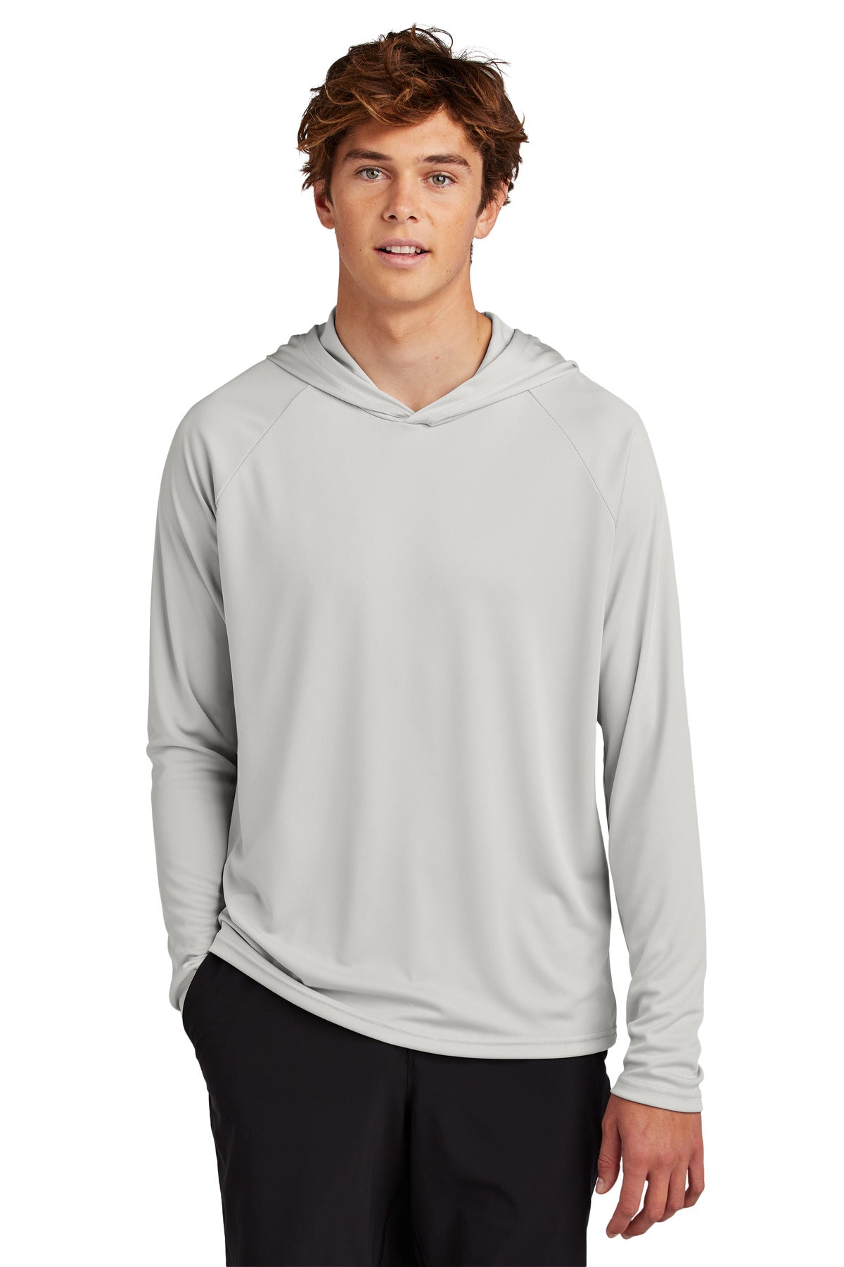 Front View of Silver Port & Company Performance Pullover Hooded Tee PC380H