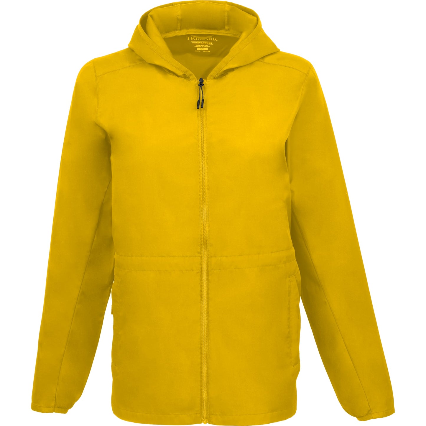 Front View of Yellow ANETO Lightweight Packable Jacket - Women's plain