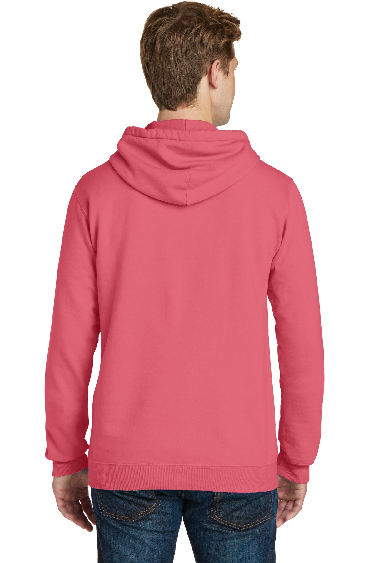 Fruit Punch Port & Company Beach Wash Garment-Dyed Pullover Hooded Sweatshirt. PC098H