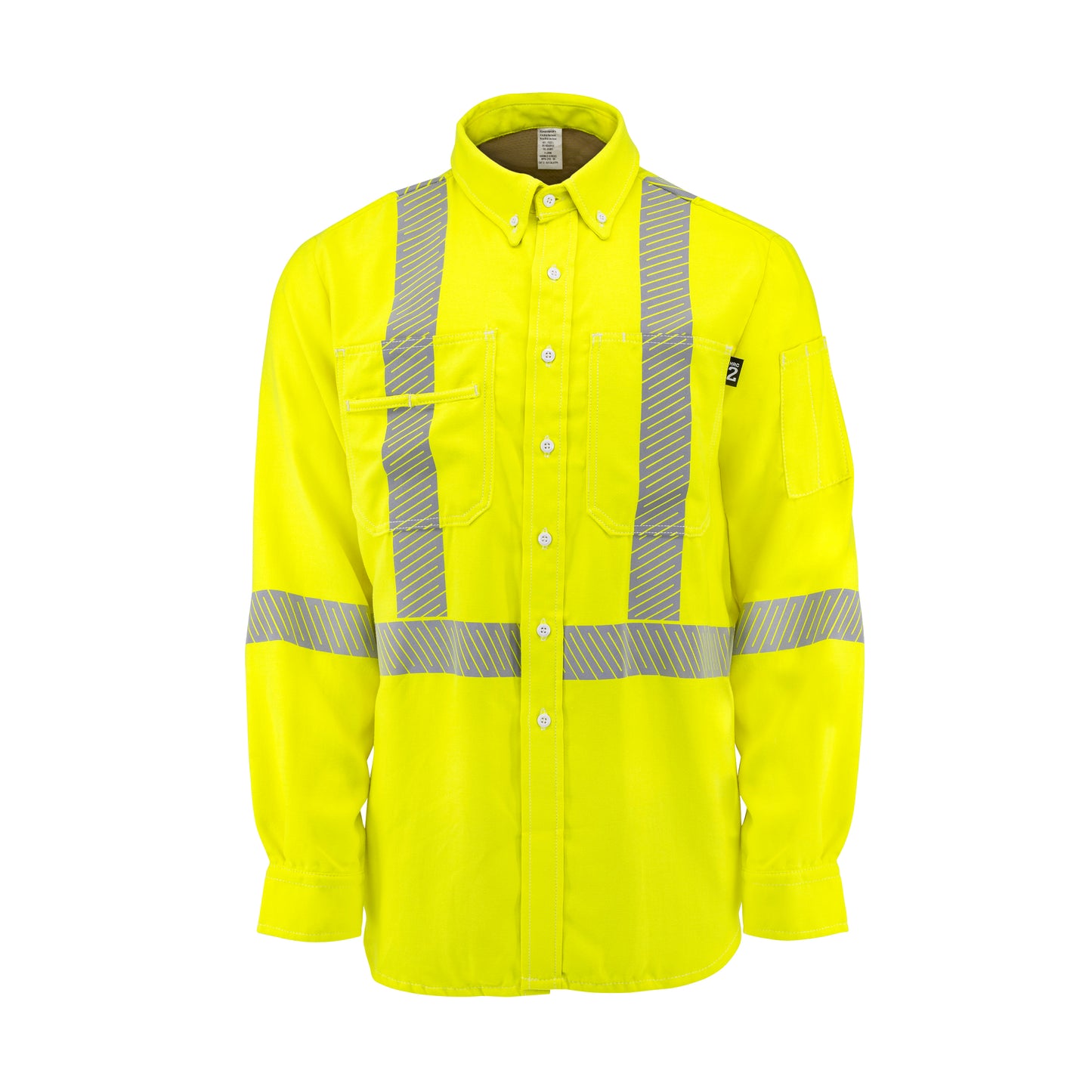 VDH5VSH3 5.7 oz Vented Type R Class 3 Segmented Tape DH Air Workshirt - Fluorescent Yellow - Size 2X