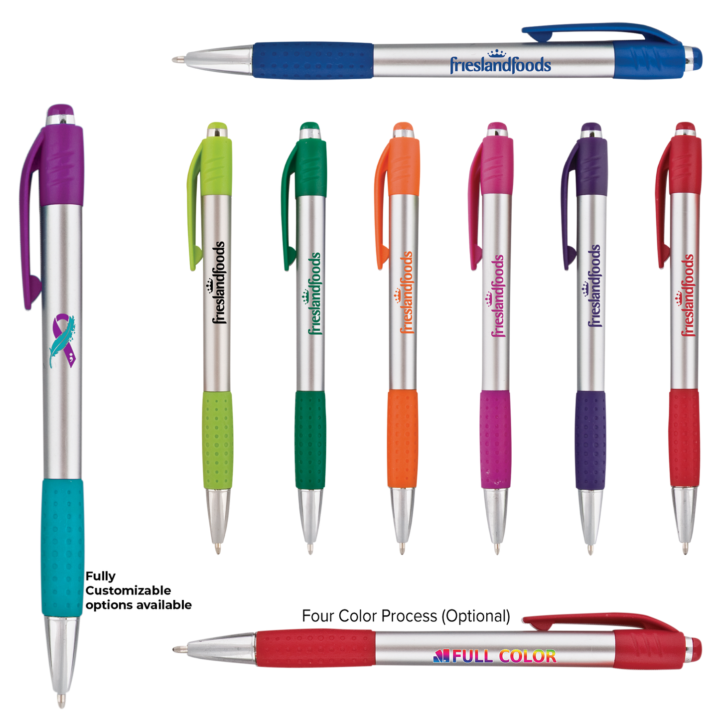 Blue Fusion Silver Gripper Pen