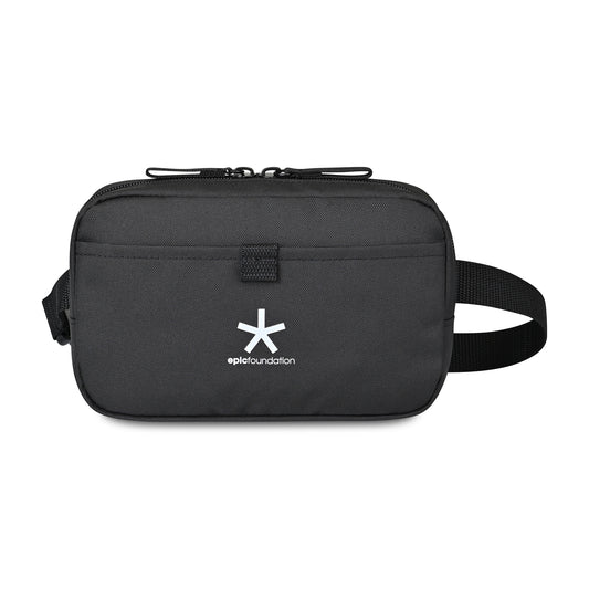 Black Repeat Recycled Poly Waist Pack