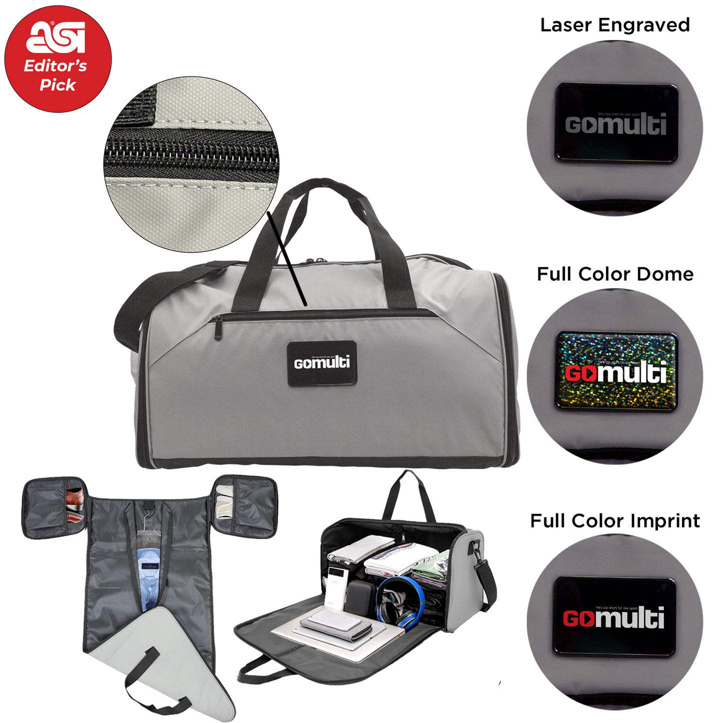 Grey Garment Duffle Bag