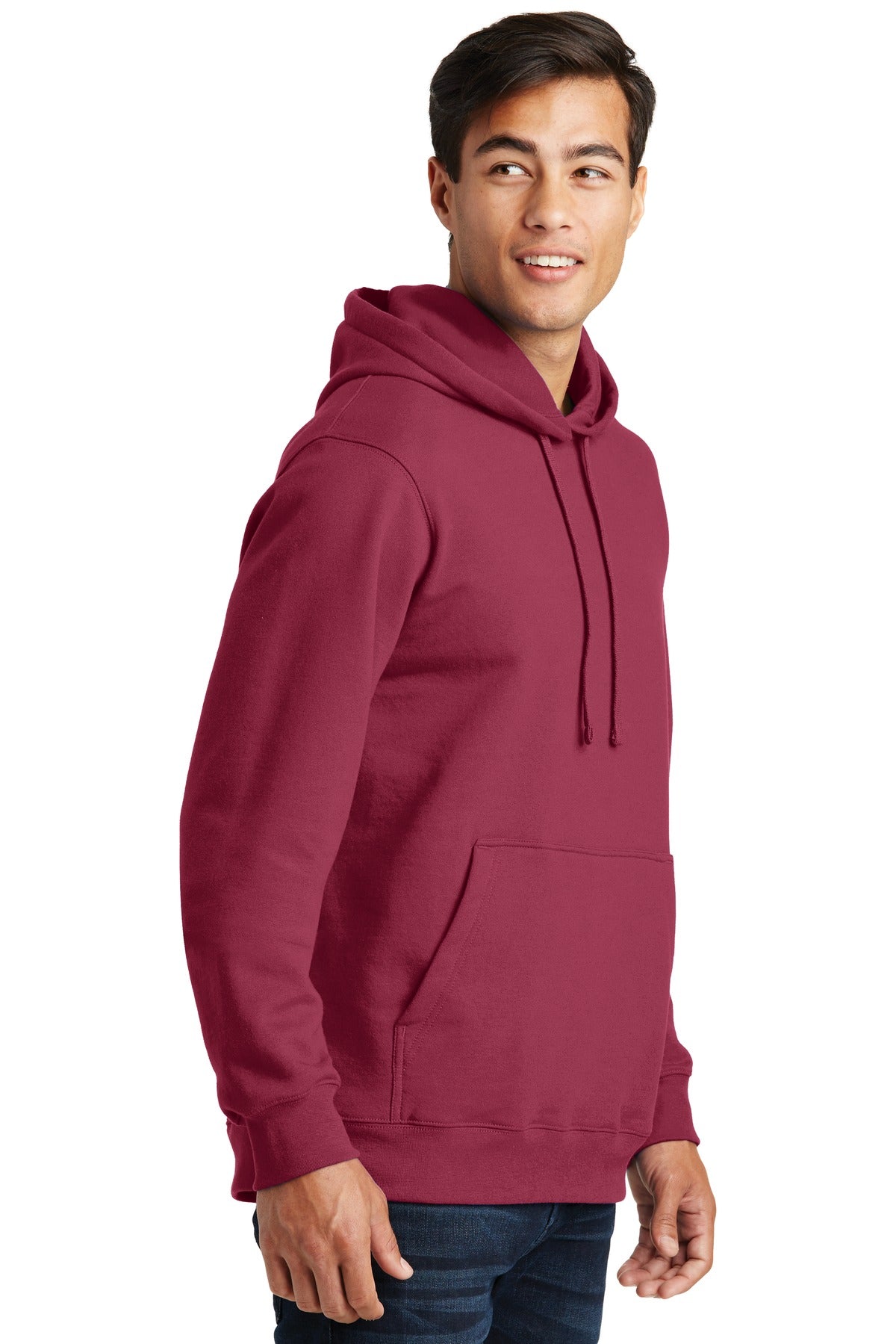 Garnet Port & Company Fan Favorite Fleece Pullover Hooded Sweatshirt. PC850H