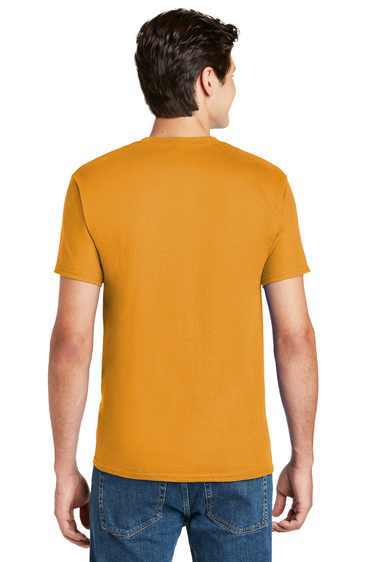 Gold Hanes - Authentic 100% Cotton T-Shirt with Pocket. 5590