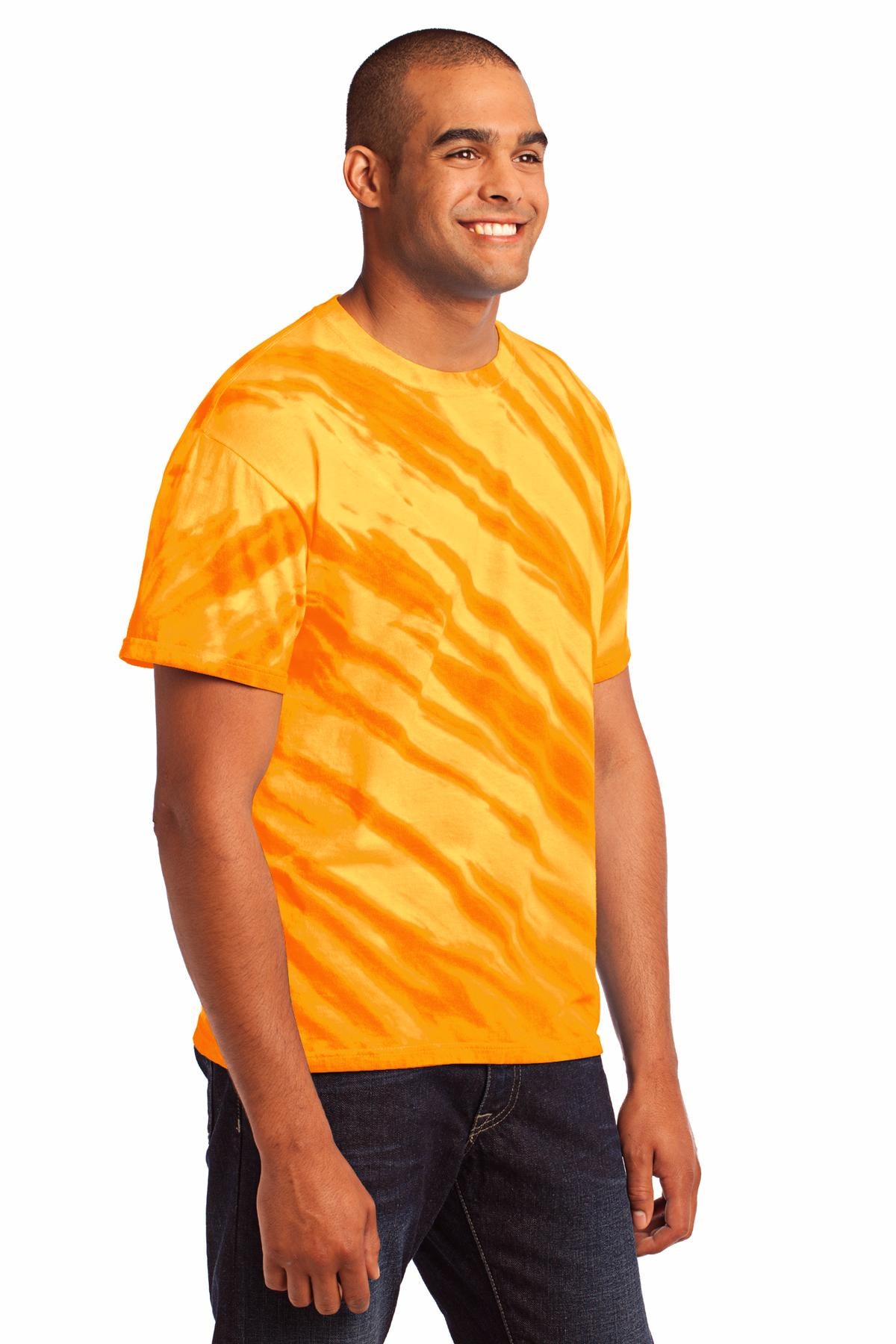 Gold Port & Company - Tiger Stripe Tie-Dye Tee. PC148