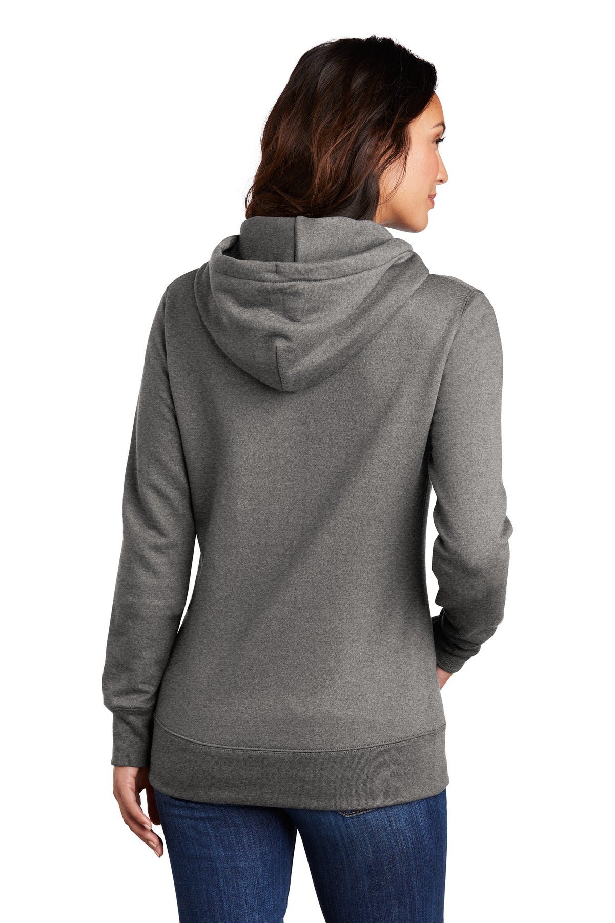 Graphite Hthr Port & Company Women's Core Fleece Pullover Hooded Sweatshirt LPC78H