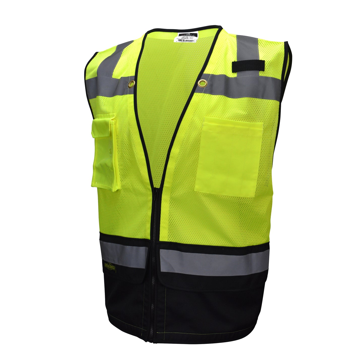 SV59B Type R Class 2 Heavy Duty Surveyor Safety Vest with Zipper - Hi-Vis Green - Size XL