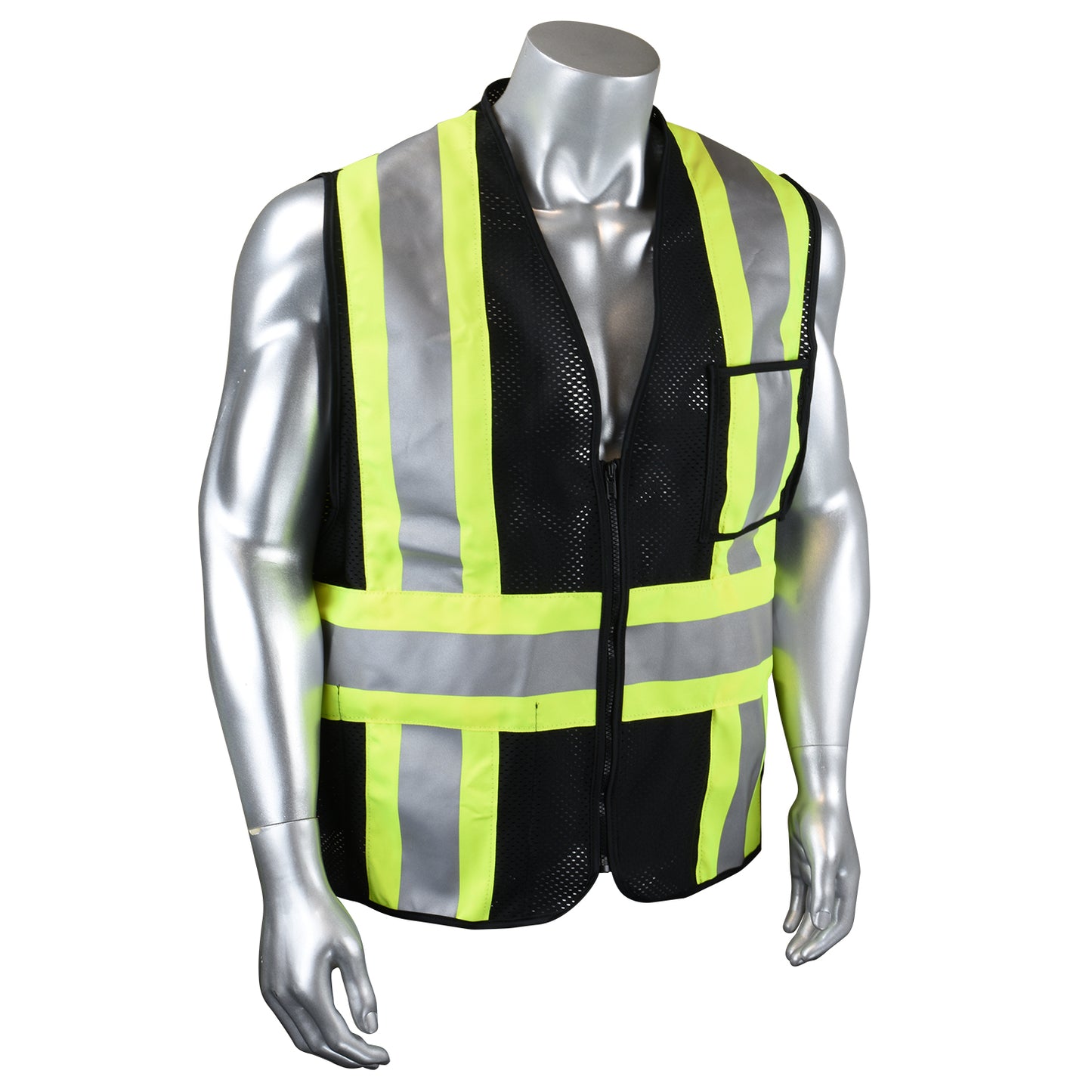 CSV22 Custom Type O Class 1 Safety Vest - Black - Size XL