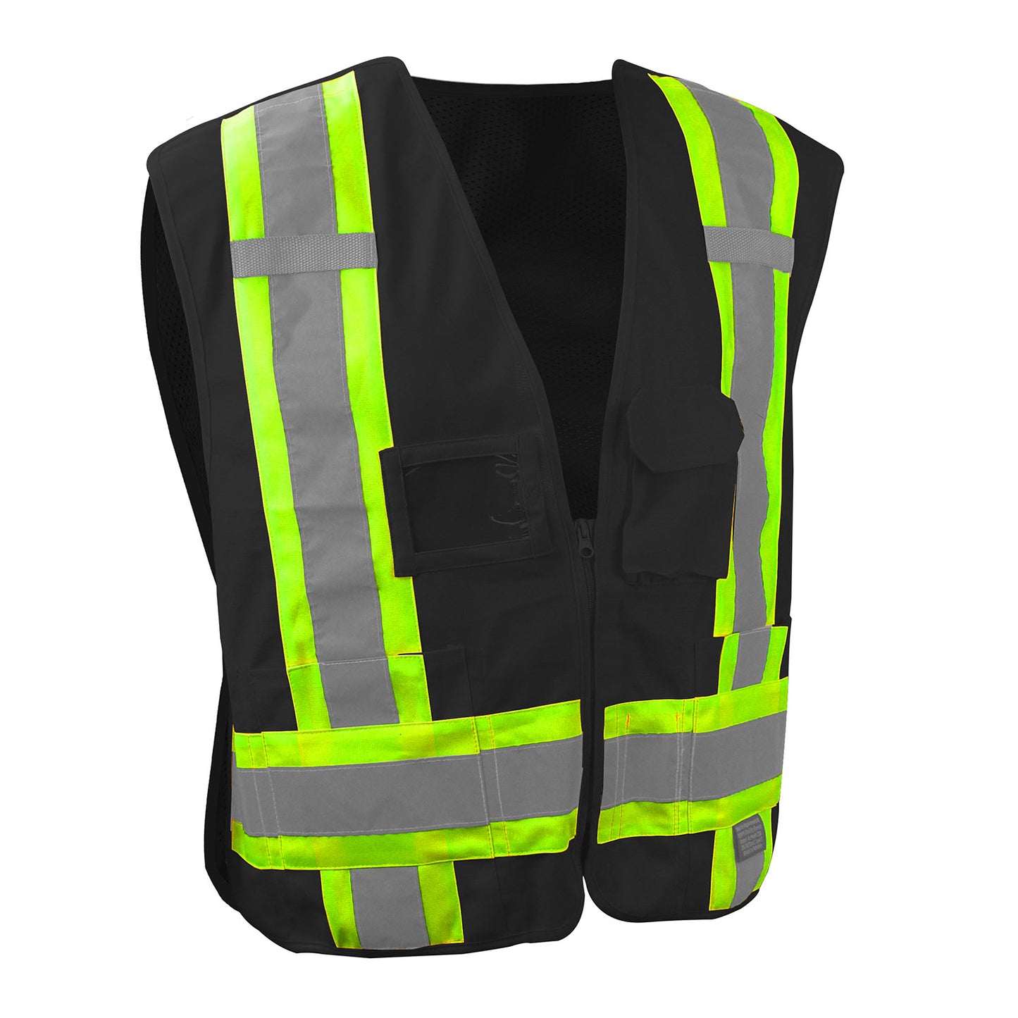 SV020X-1 Heavy Duty 7-Pocket Tear Away Cruiser Vest X-Back - Black - Size XL
