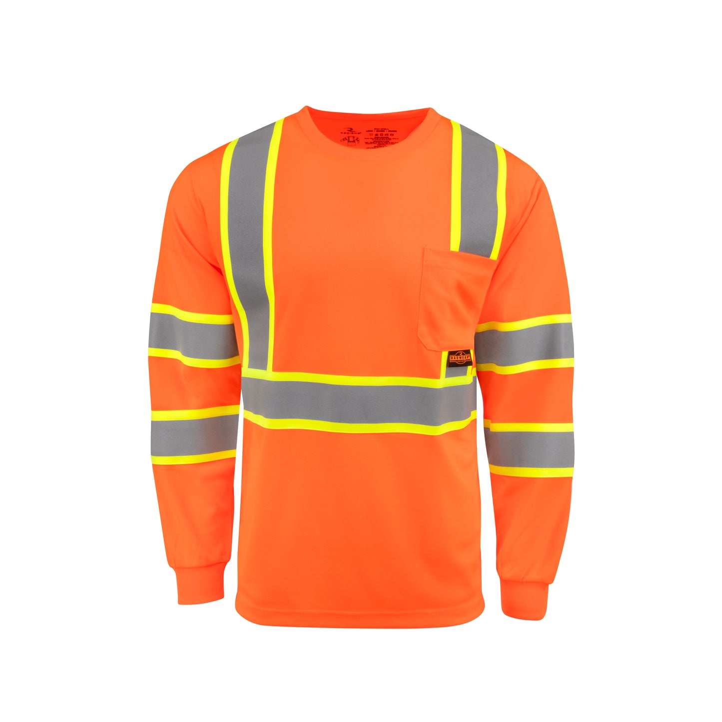 ST41-3 Class 3 Mesh Long Sleeve T-Shirt with Contrast Trim - Green - Size 2X