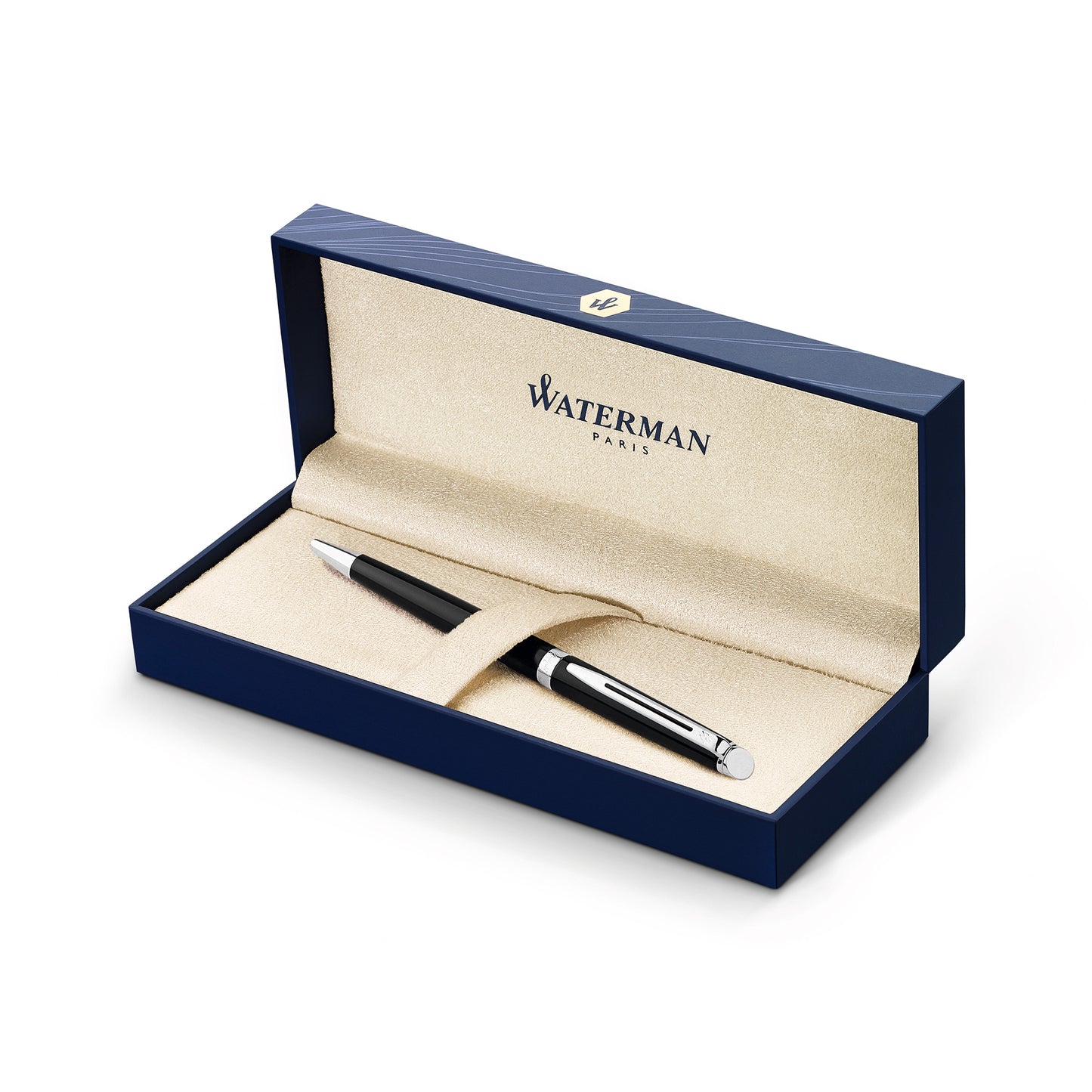 Black - Silver Trim Waterman Hemisphere Ballpoint - Blue Ink