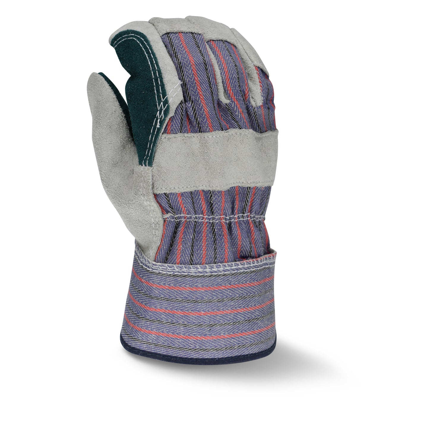 RWG3200DP Regular Shoulder Gray Split Cowhide Double Leather Palm Glove - Size L