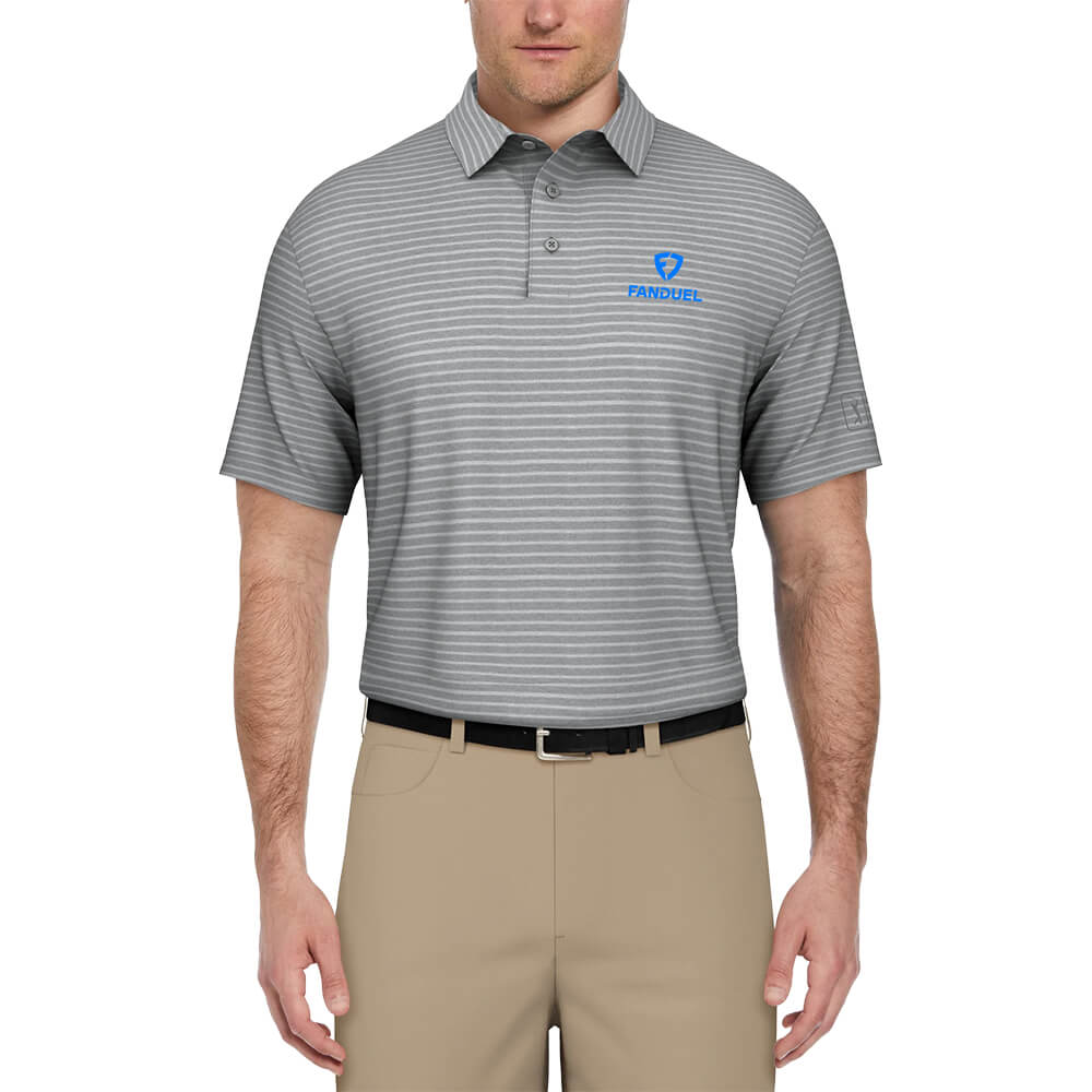PGA Tour Heather Feeder Stripe Men's Polo