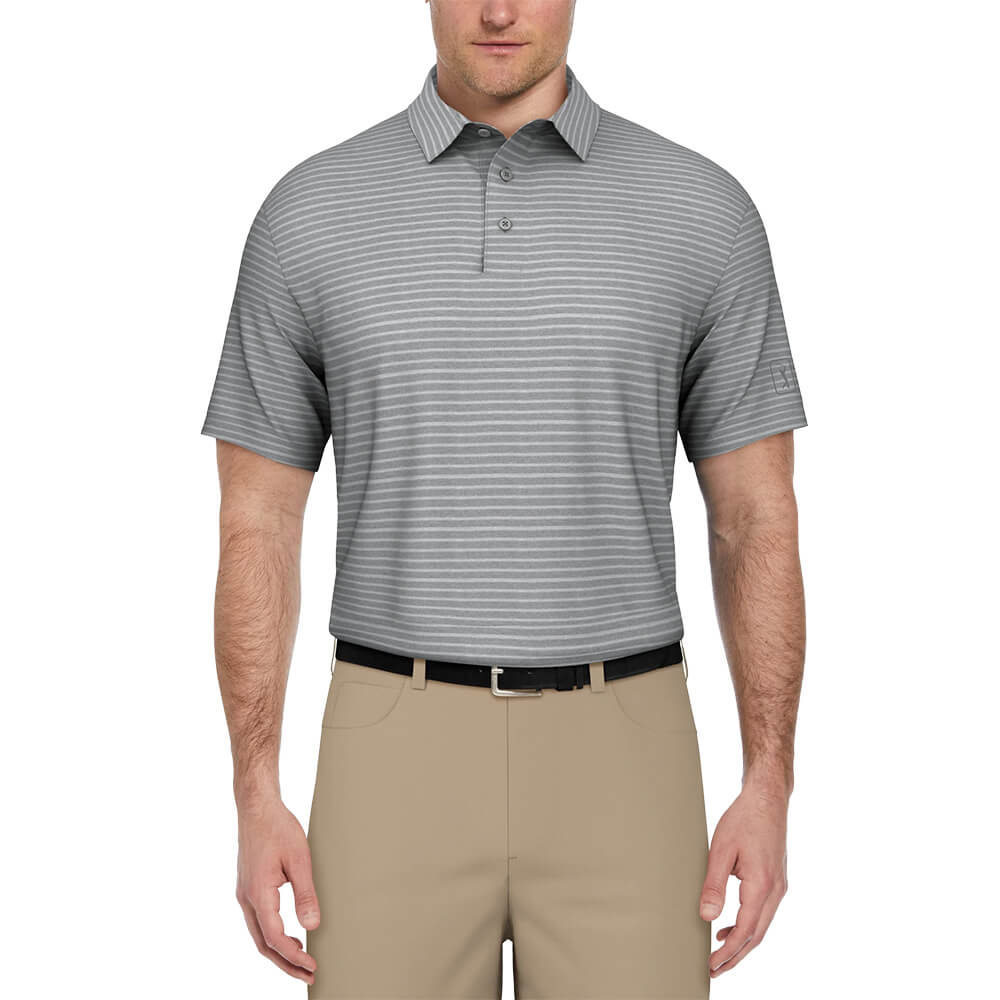 PGA Tour Heather Feeder Stripe Men's Polo