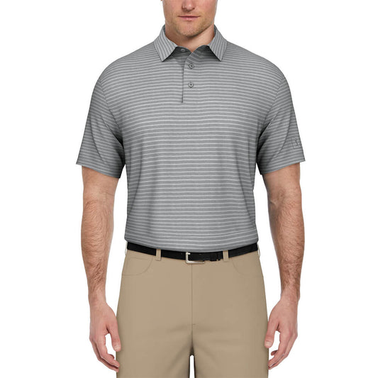 PGA Tour Heather Feeder Stripe Men's Polo