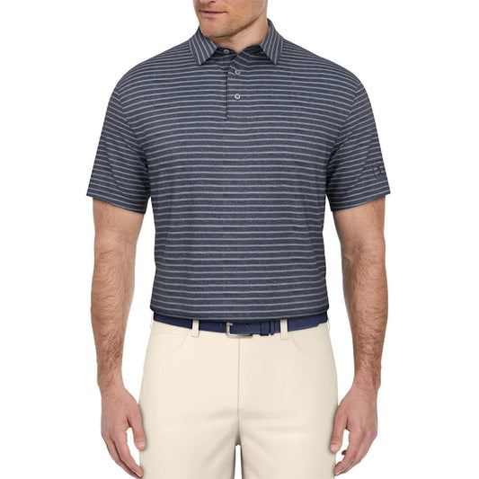 PGA Tour Heather Feeder Stripe Men's Polo