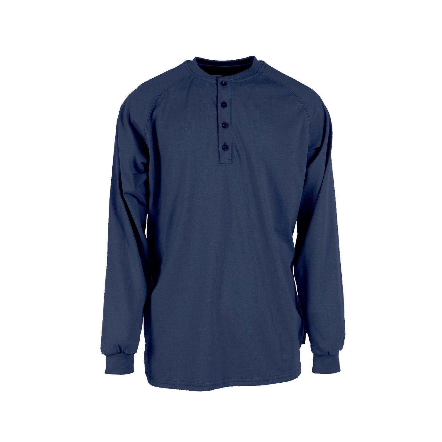 VI6HS 6 oz Cotton FR Henley Shirt (CAT 2) - Navy - Size XL