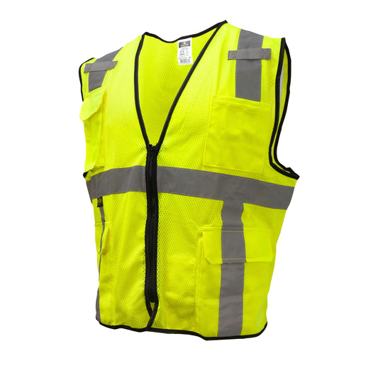SV7E Economy Type R Class 2 Mesh Surveyor Safety Vest - Green - Size S-M