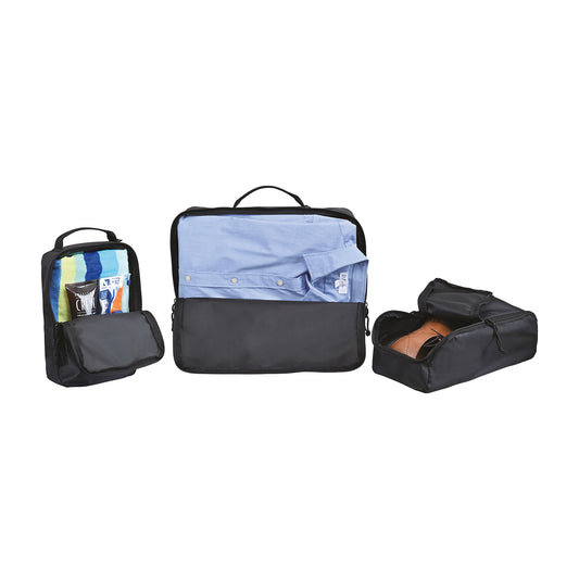 Black Renew AWARE™ rPET 3 Piece Packing Cube Set