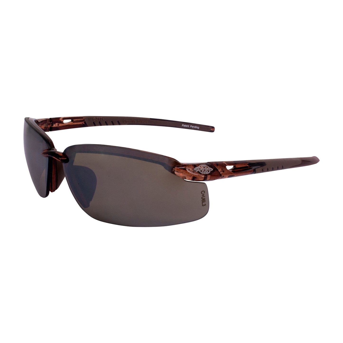 ES5 Premium Safety Eyewear - Crystal Brown Frame - Polarized Brown Lens