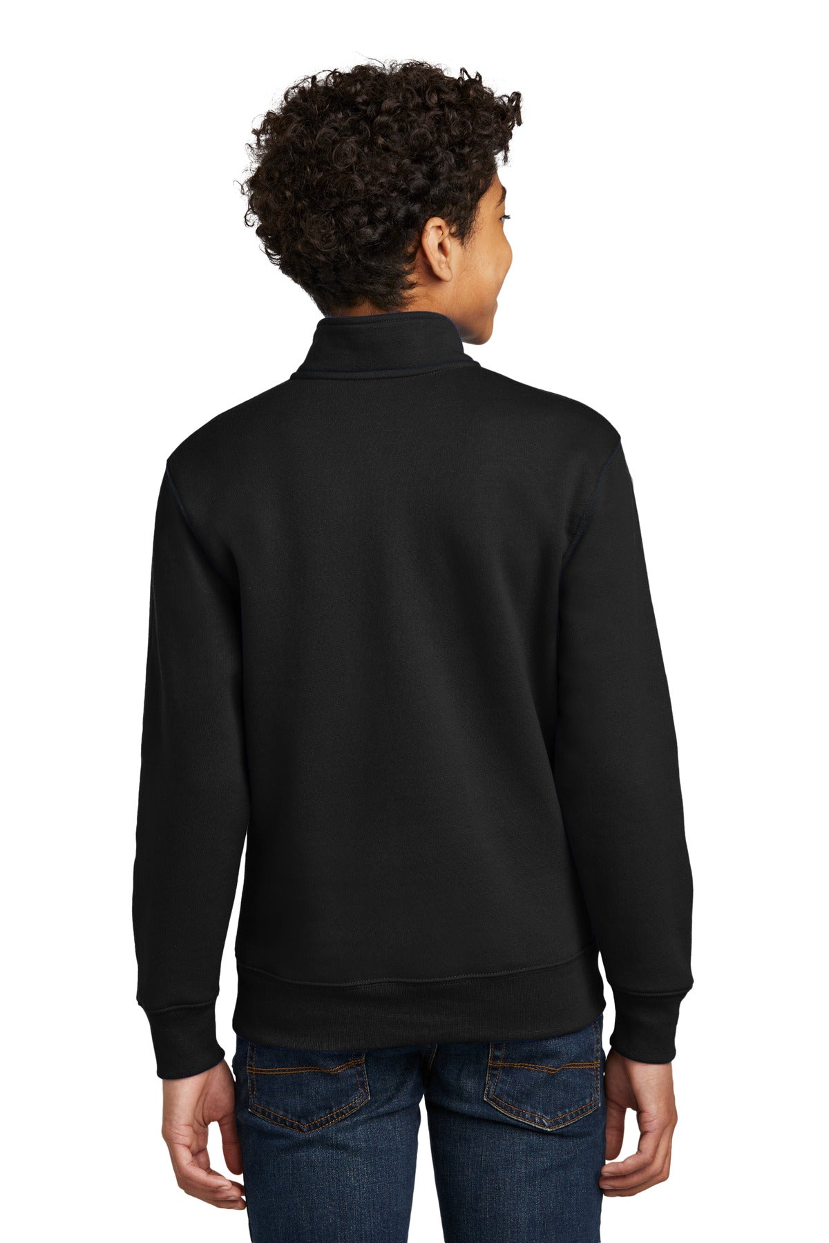 JetBlack Port & Company Youth Core Fleece 1/4-Zip Pullover Sweatshirt PC78YQ