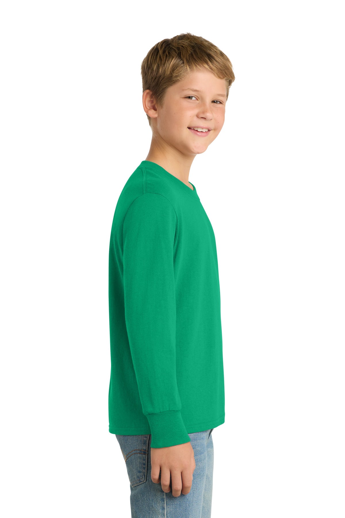 Kelly Port & Company Youth Long Sleeve Core Cotton Tee. PC54YLS