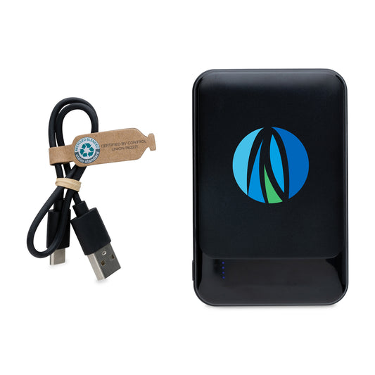 Black RCS Recycled Plastic 5.000 mAh Powerbank