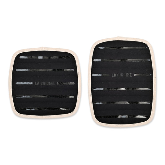 Black La Cuisine Potholder Hot Pad Set