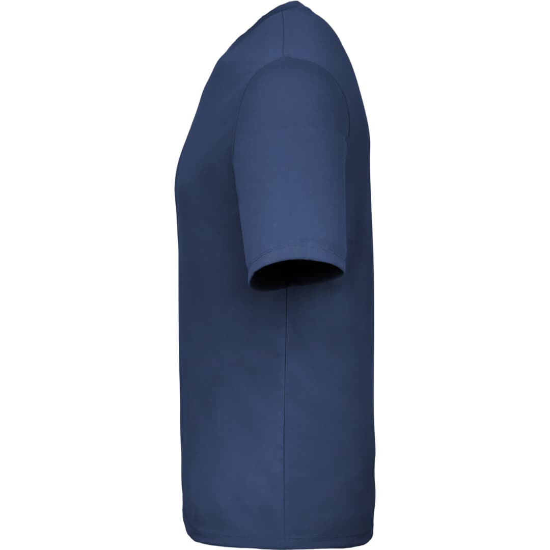 Left View of Blue DARA SS Tech Tee - Men's plain