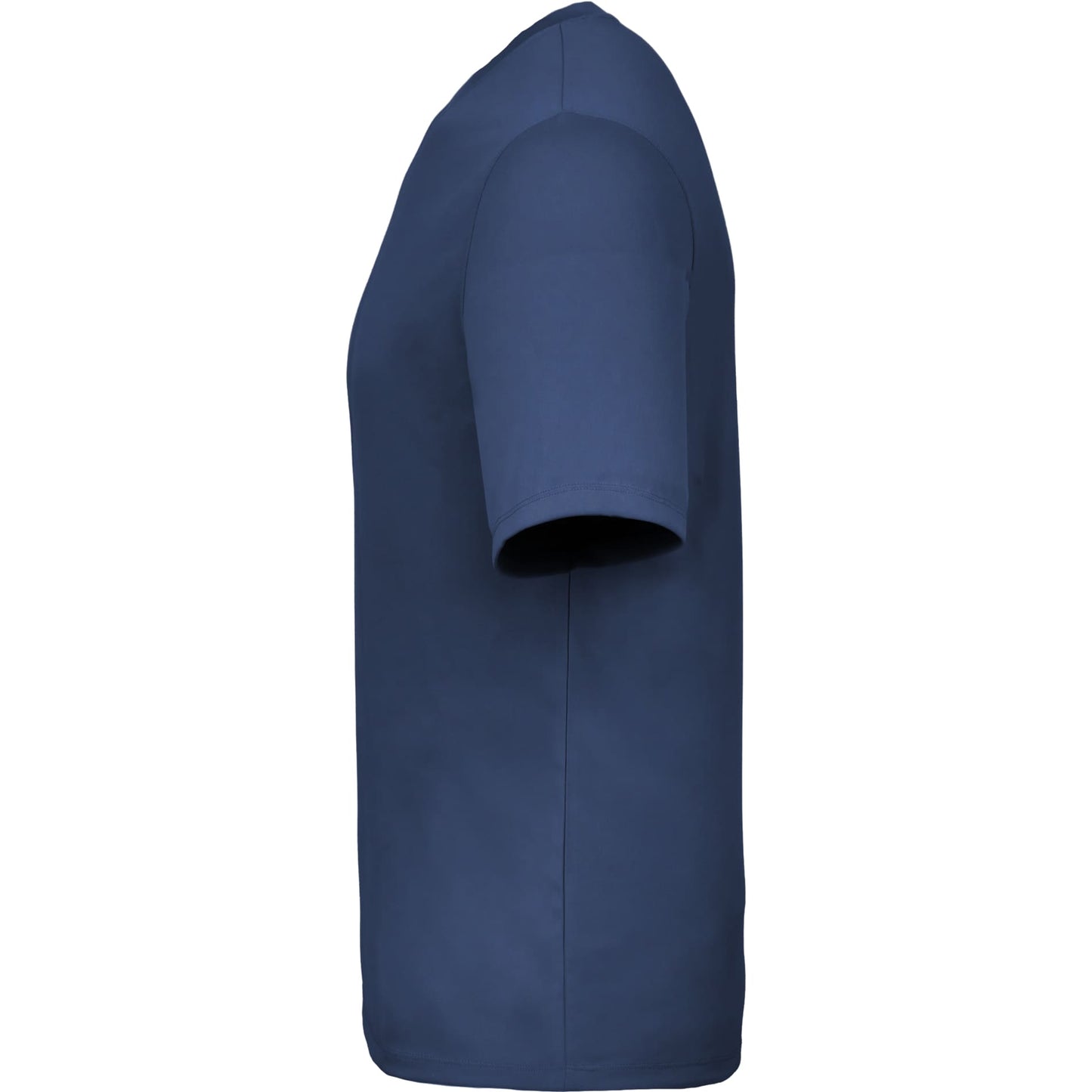 Left View of Blue DARA SS Tech Tee - Men's plain