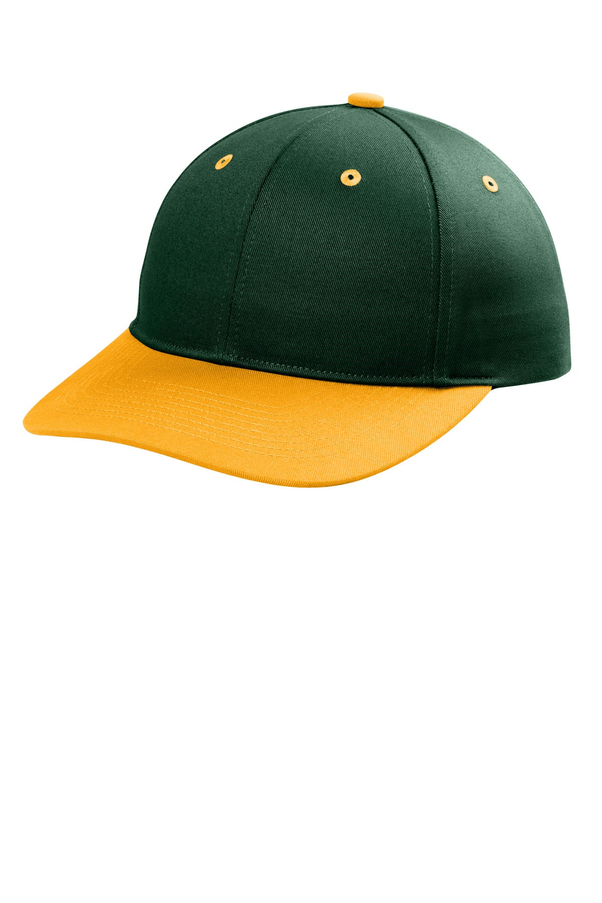 Left View of DkGrn/Gold Port Authority Snapback Cap C118