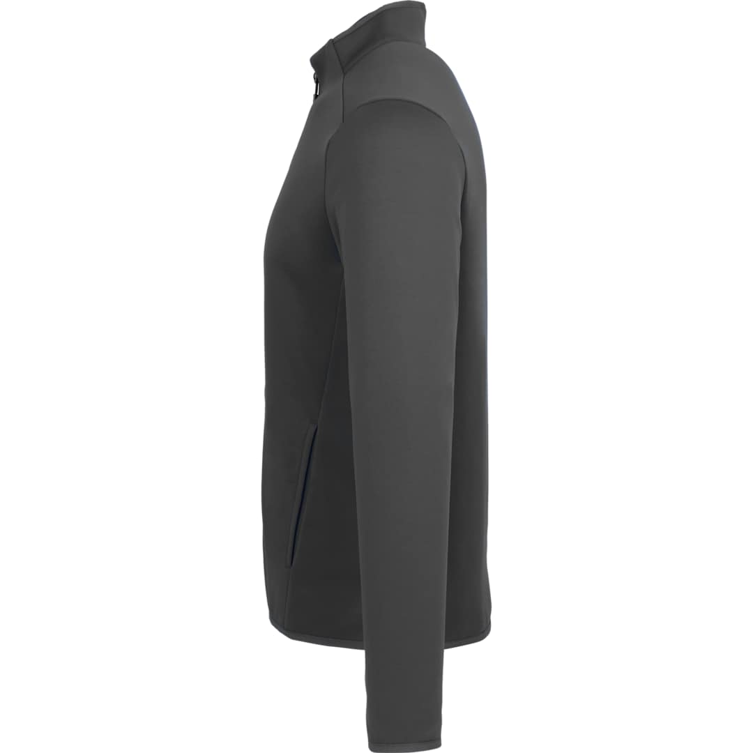 Left View of Grey TELICA Brush Back Fleece Jacket - Men's plain