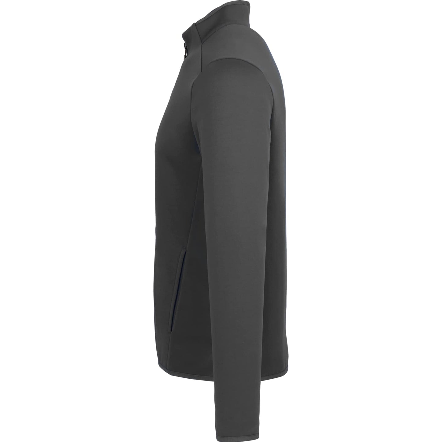 Left View of Grey TELICA Brush Back Fleece Jacket - Men's plain