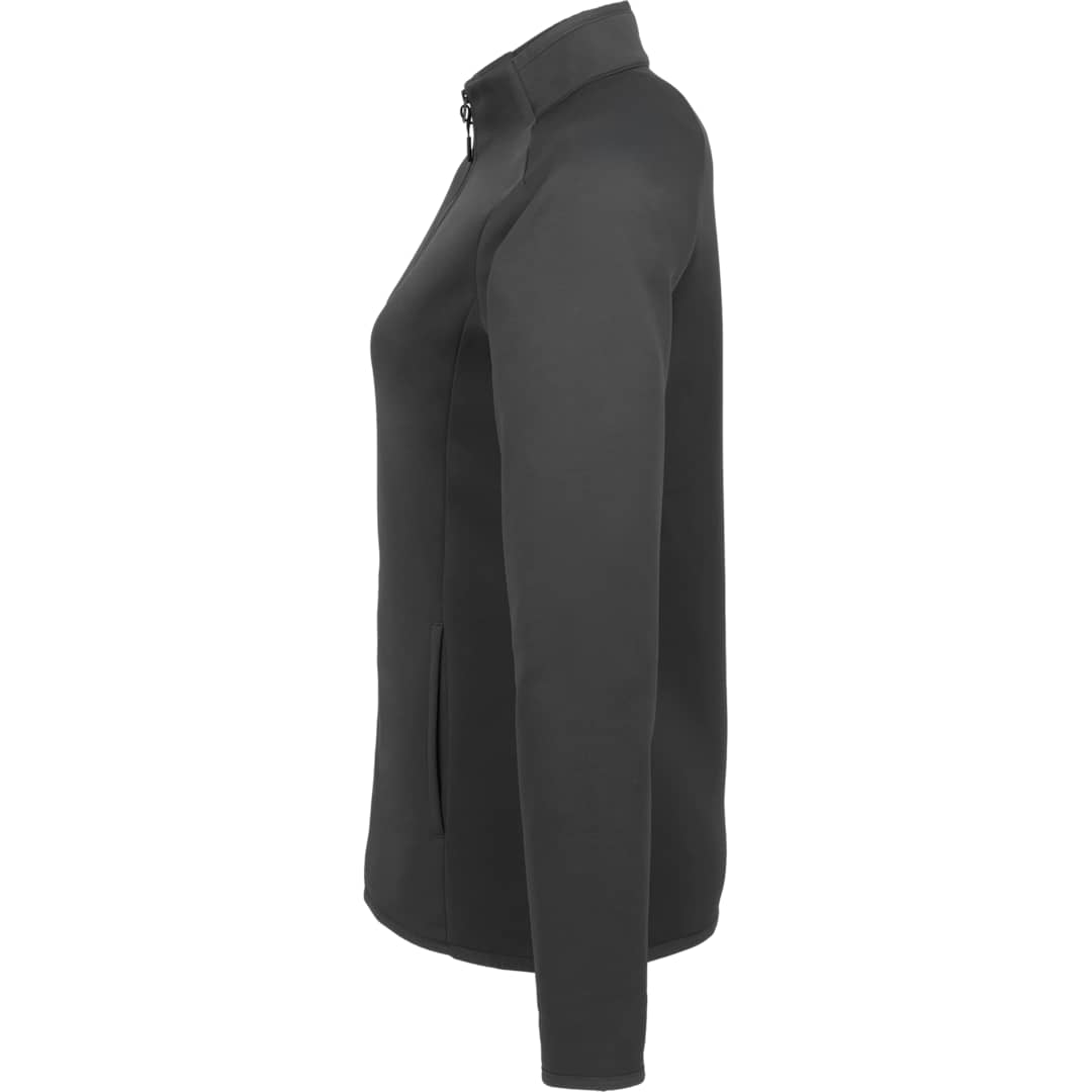 Left View of Grey TELICA Brush Back Fleece Jacket - Women's plain