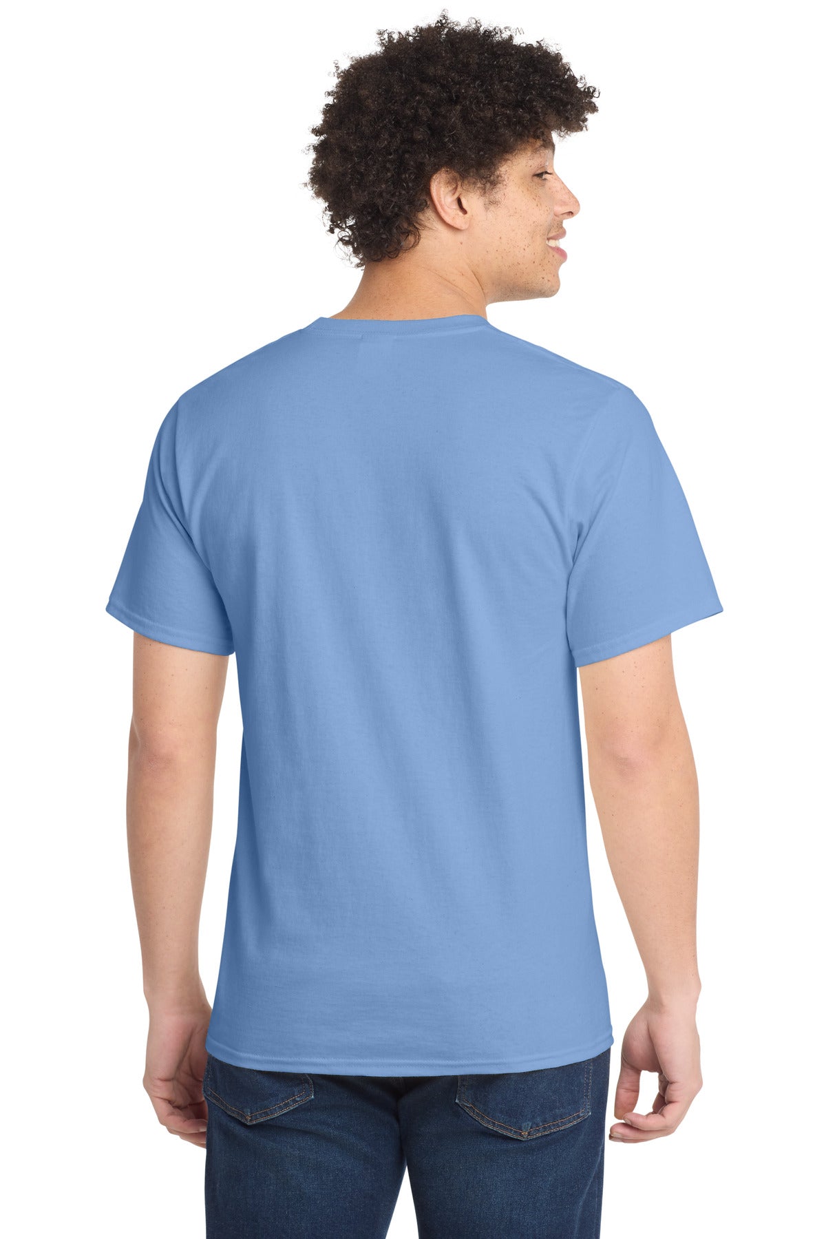 Light Blue Port & Company Tall Essential Tee. PC61T
