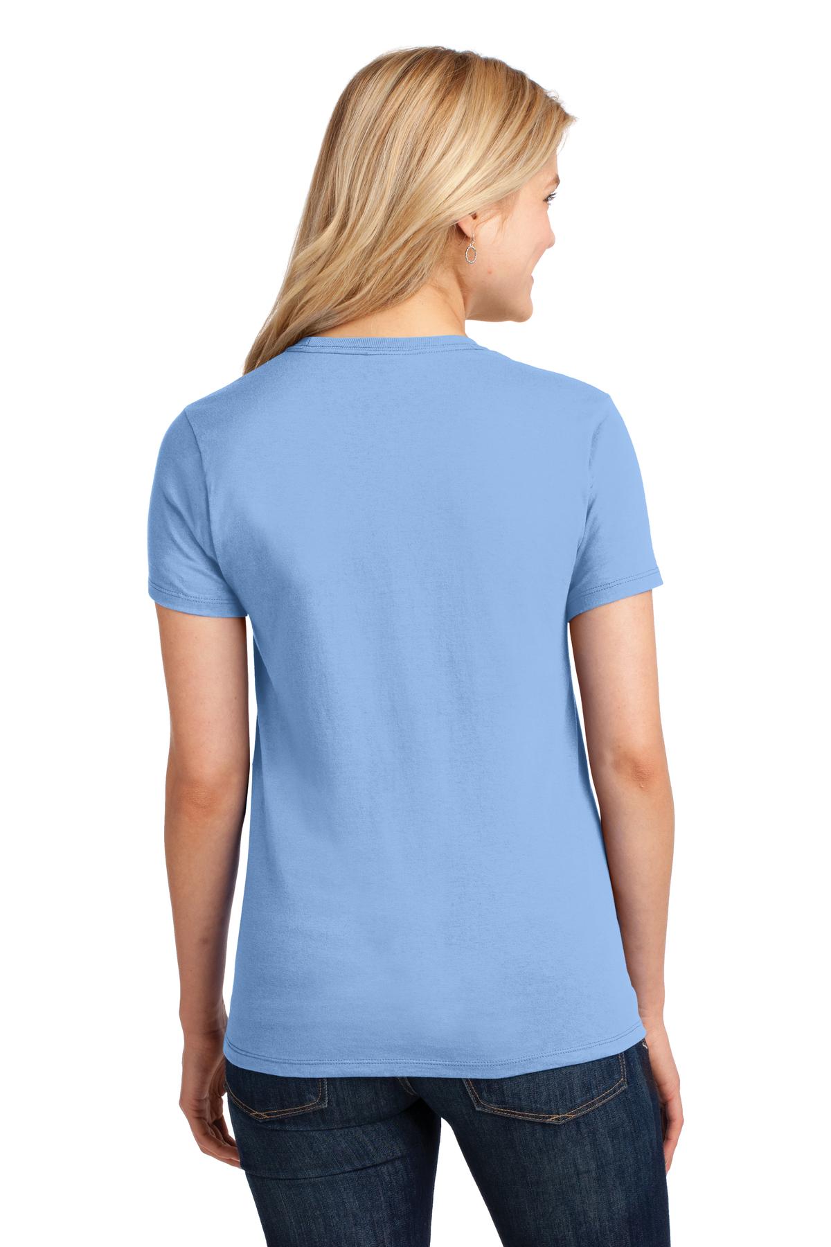 Light Blue Port & Company Women's Core Cotton Tee. LPC54