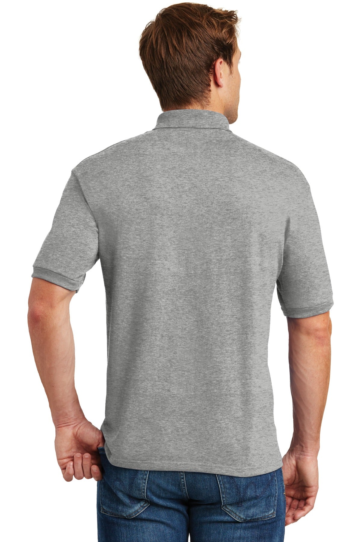 Light Steel Hanes EcoSmart - 5.2-Ounce Jersey Knit Sport Shirt 054X