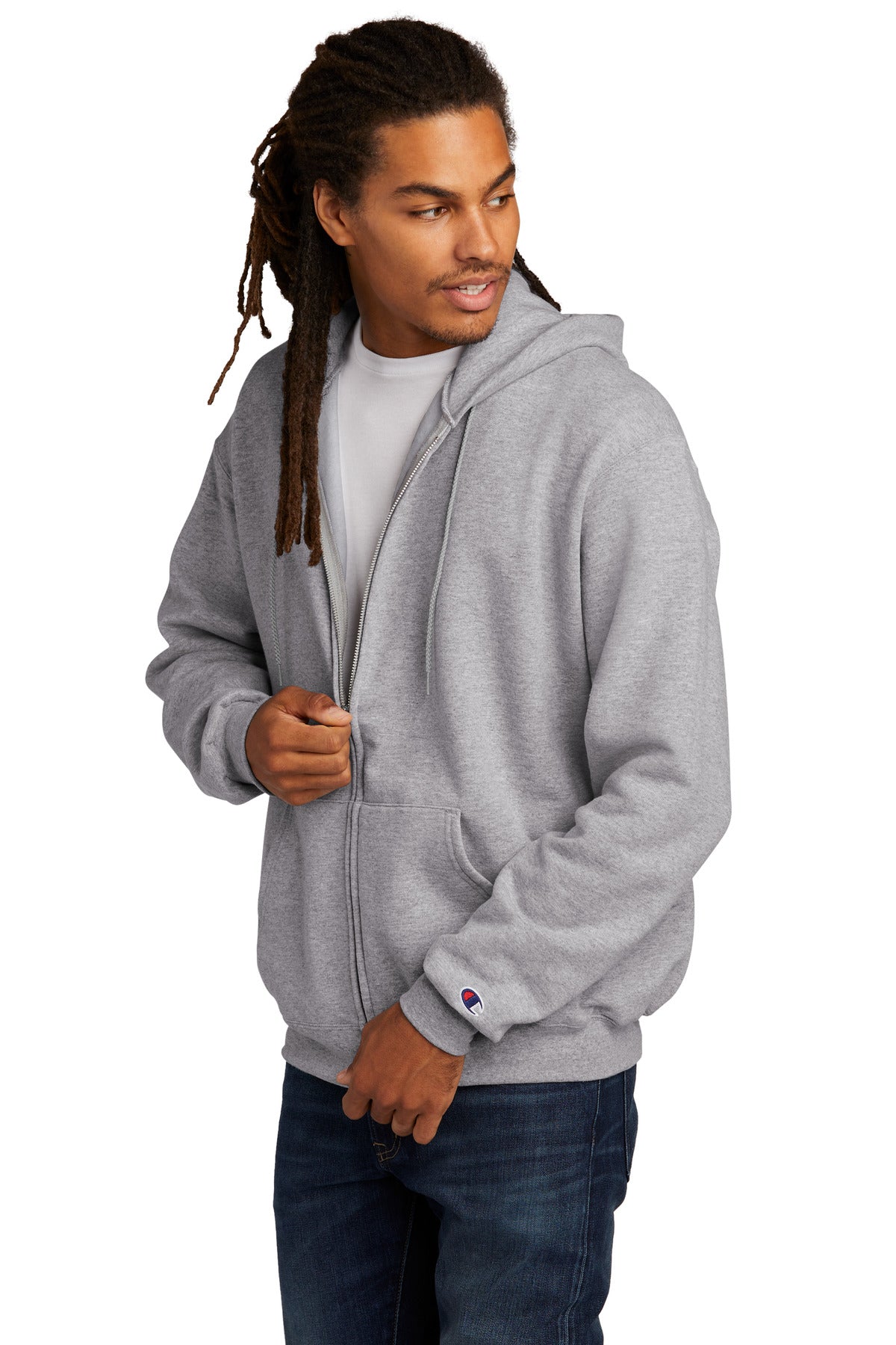 LightSteel Champion Powerblend Full-Zip Hoodie.S800