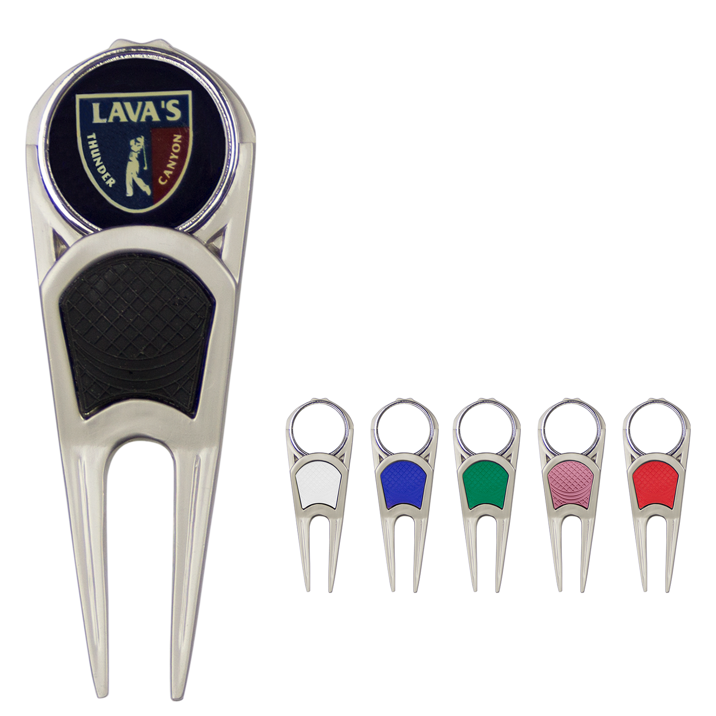 Matte Nickel Black Grip Lite Touch Divot Tool with Clip