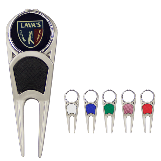 Matte Nickel Black Grip Lite Touch Divot Tool with Clip