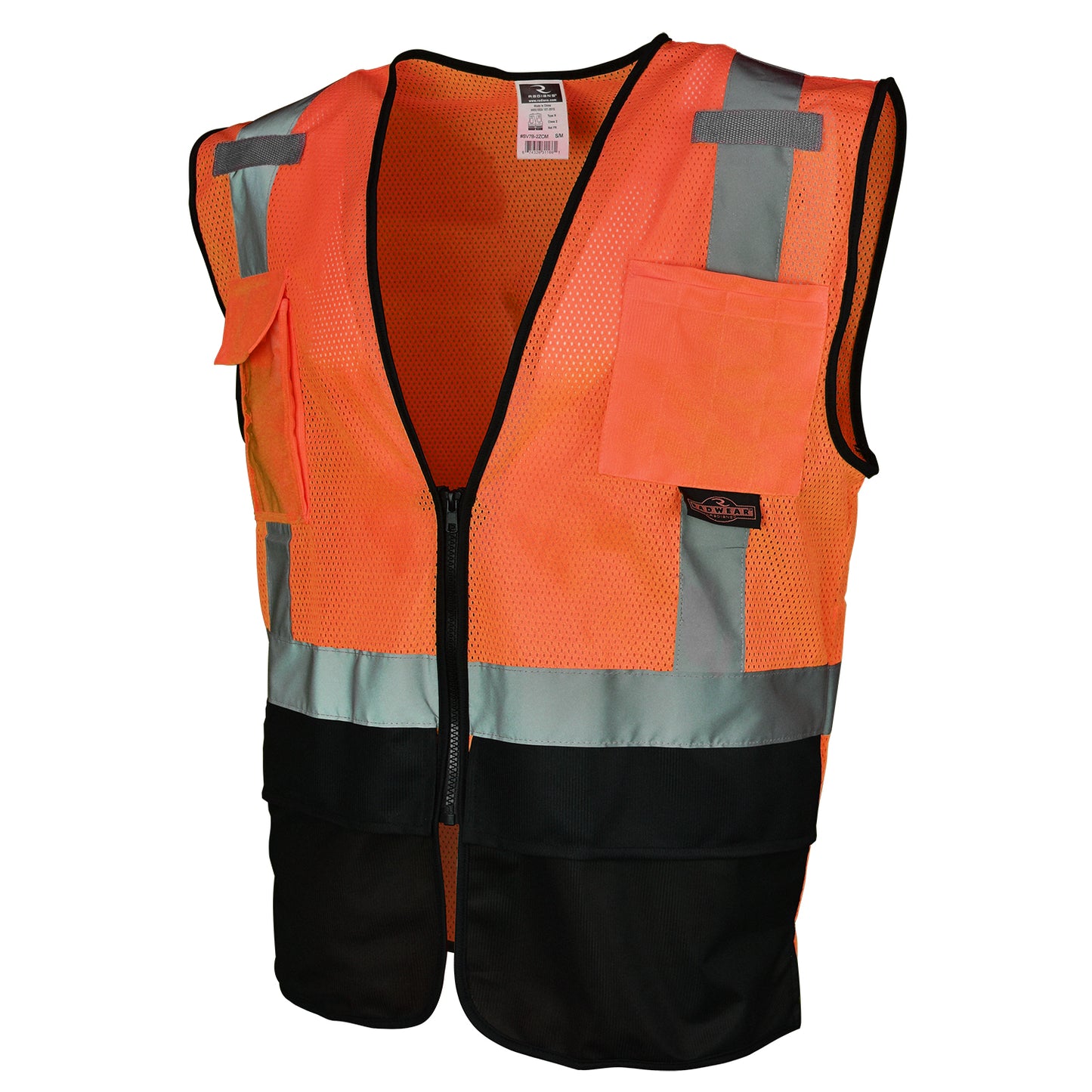 SV7B Type R Class 2 Black Bottom Surveyor Safety Vest - Orange - Size S-M