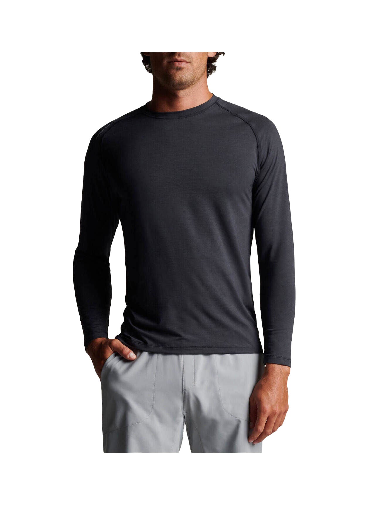 Peter Millar Men's Performance Aurora Long-Sleeve T-Shirt - Black - MD