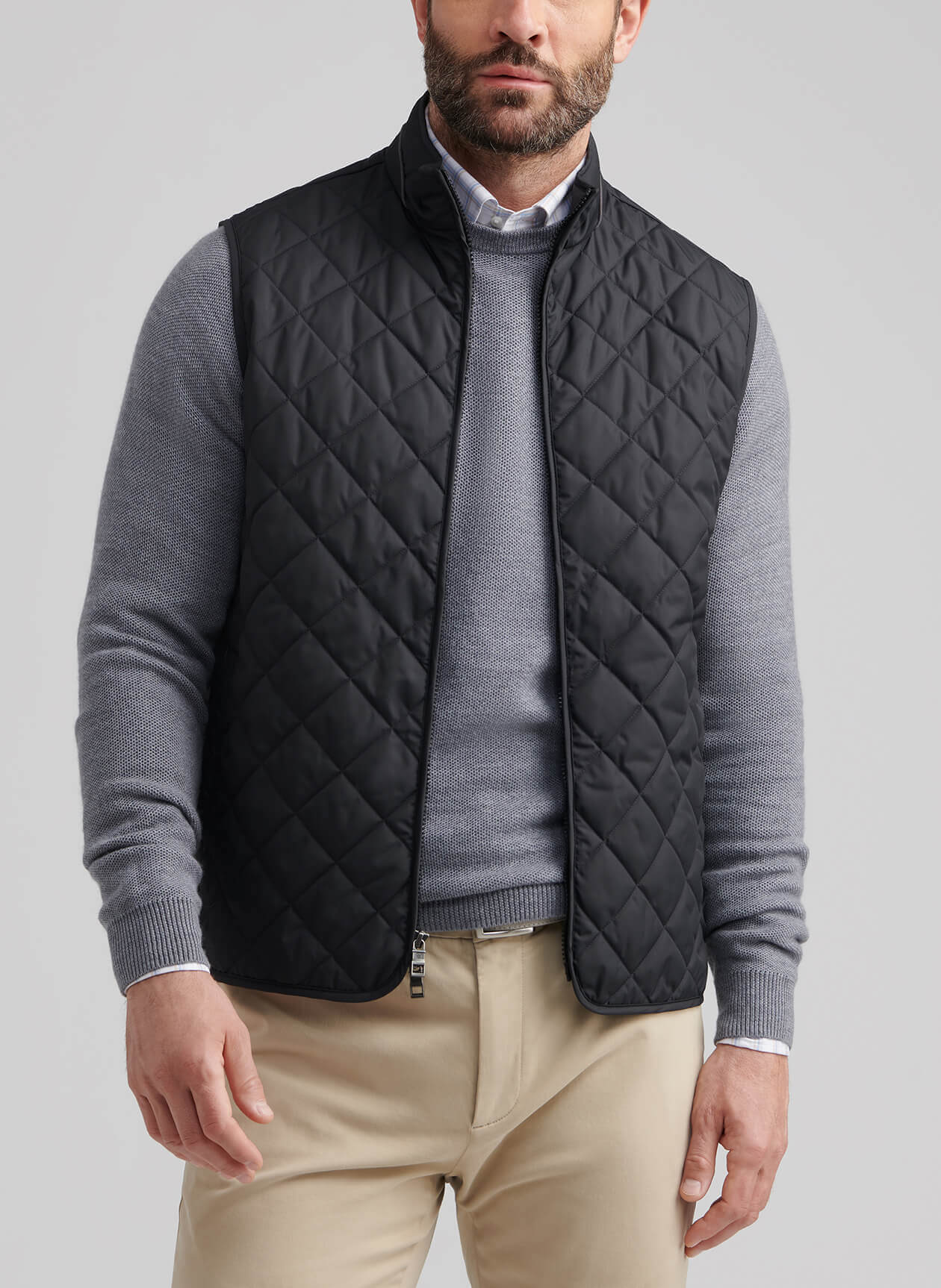 Peter Millar Men's Essex Quilted Vest - Black - MD