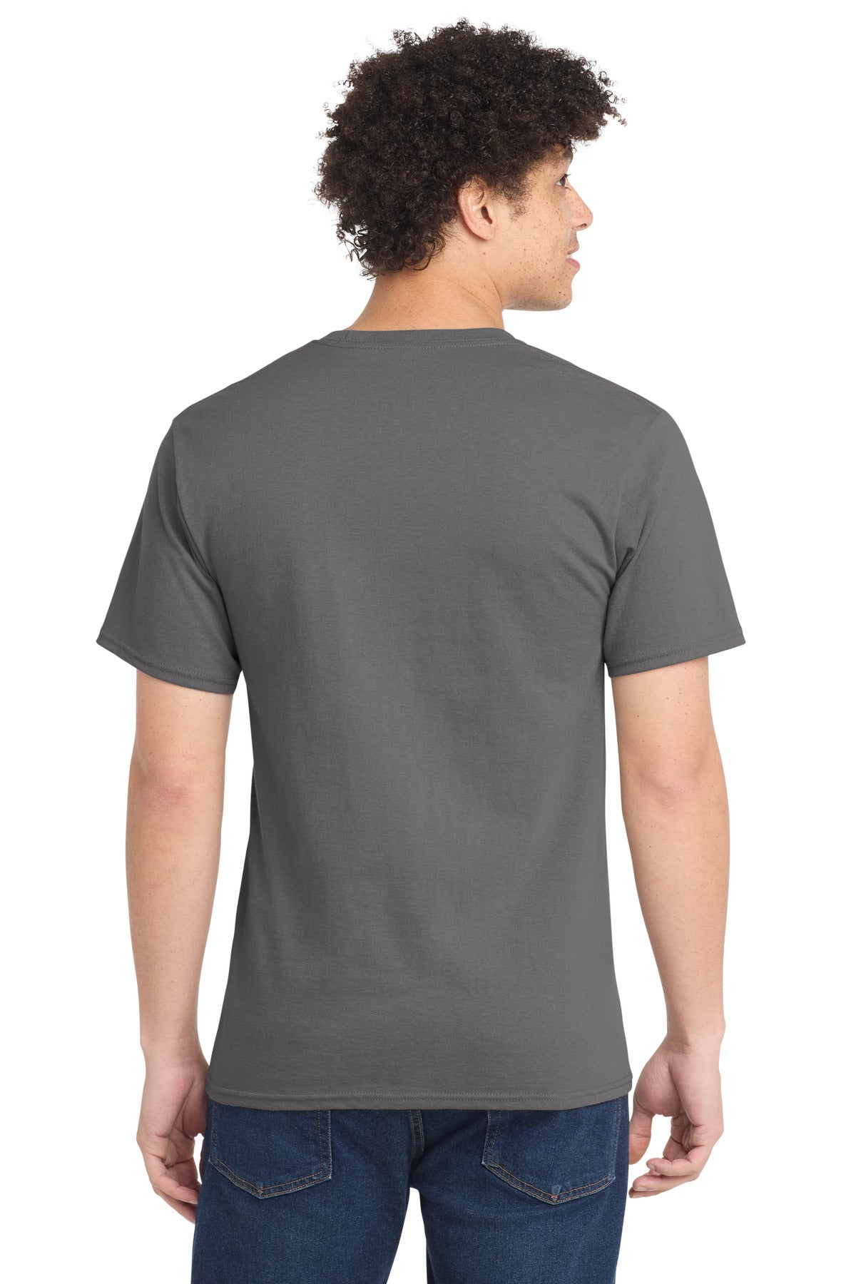 Medium Grey Port & Company Tall Essential Tee. PC61T