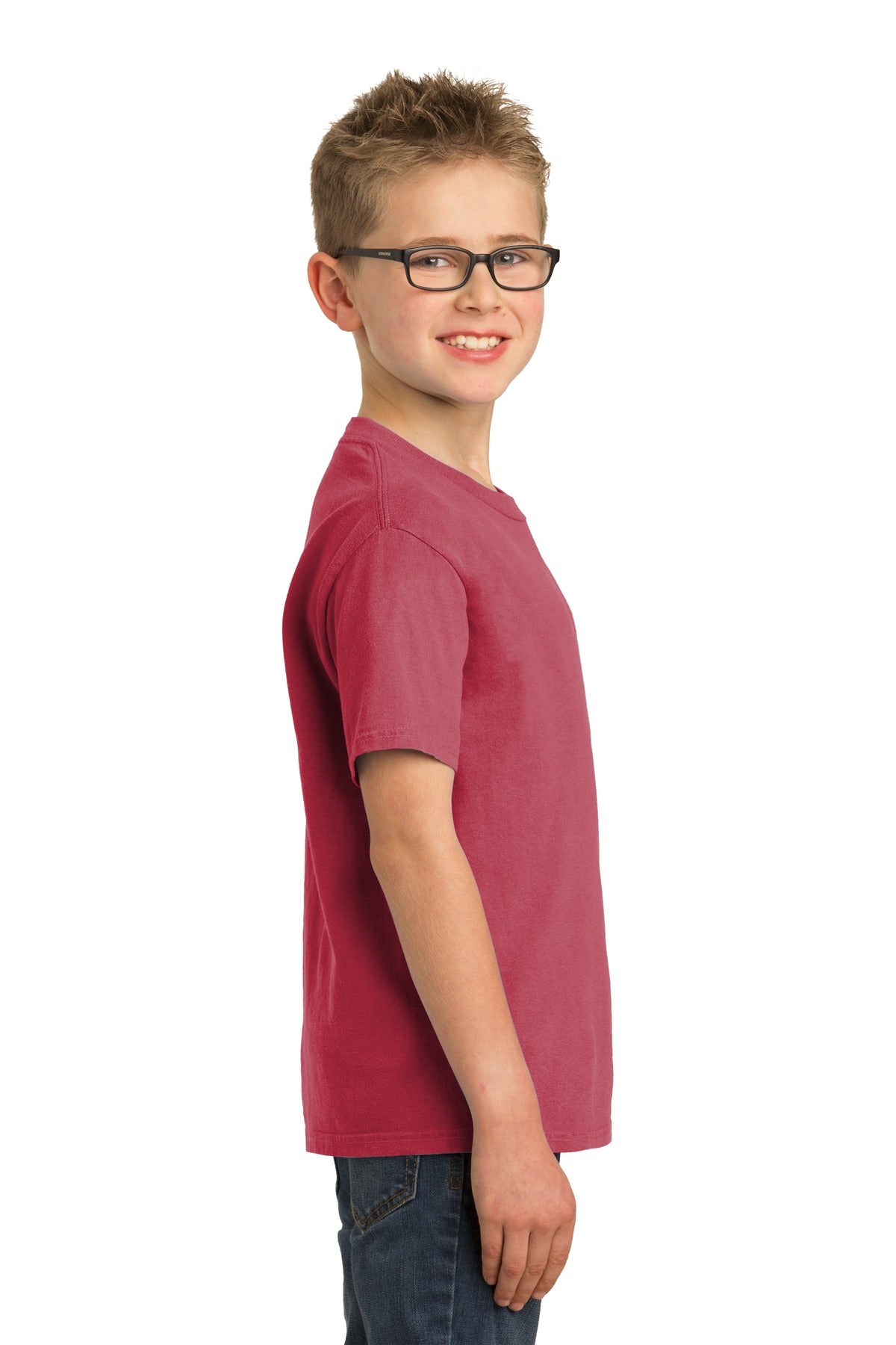Merlot Port & Company Youth Beach Wash Garment-Dyed Tee. PC099Y