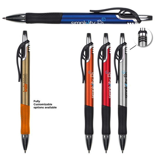 Blue Metallic Gripper Pen