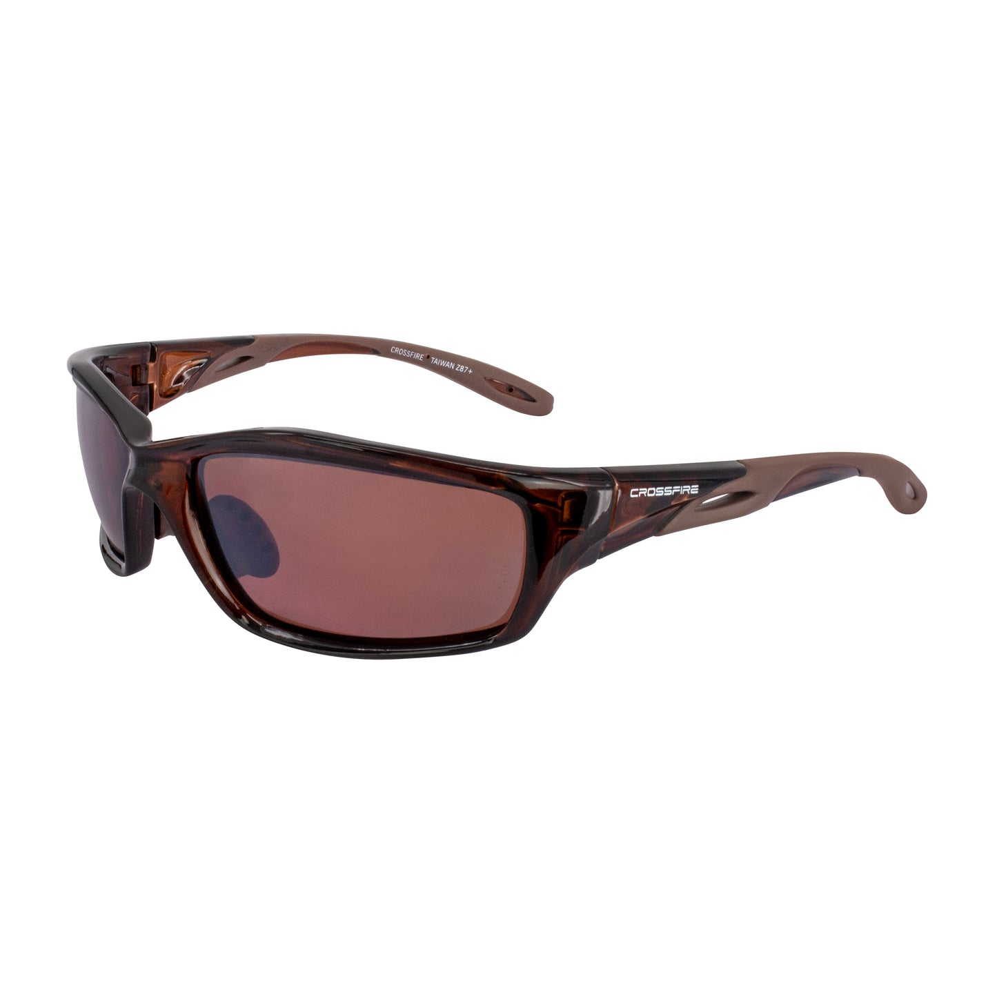Infinity Premium Safety Eyewear - Crystal Brown Frame - Polarized Brown Lens